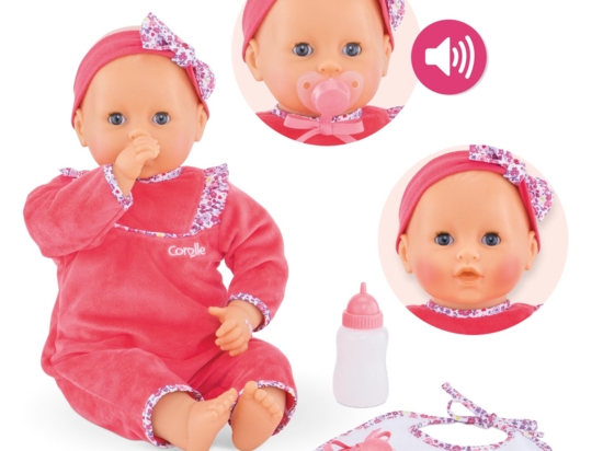 Poupee qui pleure avec tetine Corolle Poupon interactif Lila Cherie avec tetine et biberon
